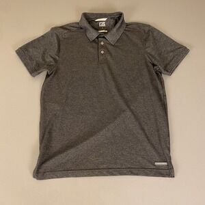 Cutter‎ & Buck DryTec Polo Shirt Mens Medium Gray Moisture Wicking Golf Casual